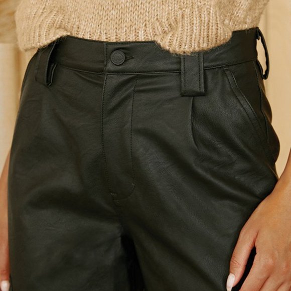 Faux leather high rise joggers from KanCan - Picture 5 of 9